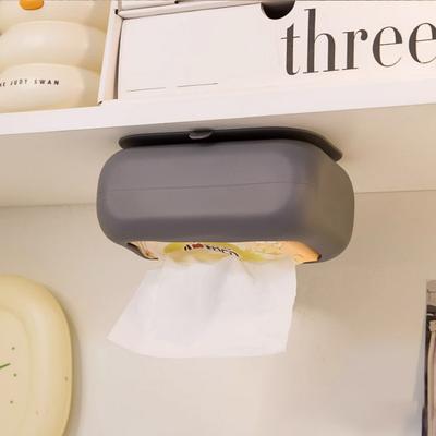 Silicone Suction Cup Tissue Box Wall-Mounted Napkin Storage Box Decorative Large Capacity Tissue Holder Dispenser Container