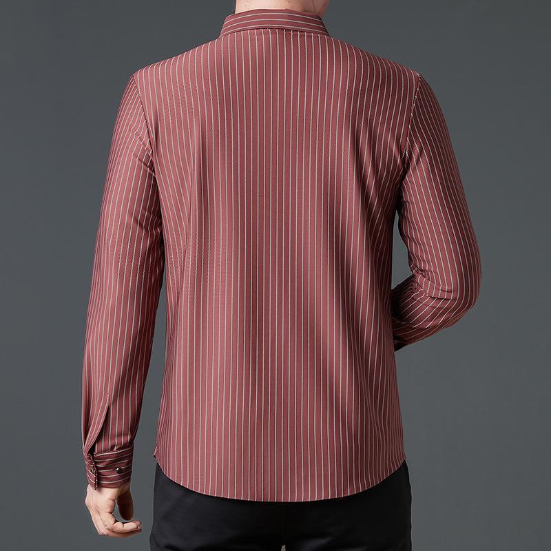 Men's Shirt High-end Autumn Striped Casual Men's High-end Clothes Men's Long-sleeved Shirt