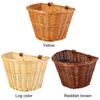 Retro Rattan Bike Front Basket Bicycle Cycling Handlebar Cargo Storage Container  with Belt for Bicycle Parts Accessories