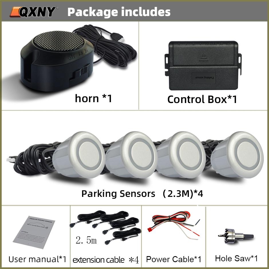 Professional Car Front Parking Sensor Kit Auto Parktronic Vehicle Assistant System Buzzer Alarm Volume Can be Adjusted Universal