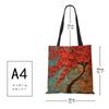 Customized Cherry Blossom Oil Paint Tote Bag For Women Lady Elegant Handbags Reusable Linen Shopping Bags Double Side Print