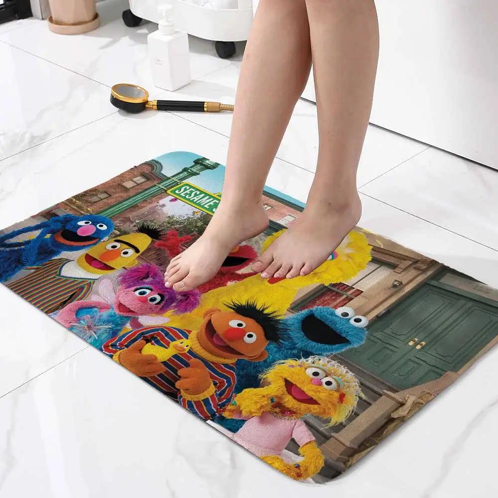 Cookies-ELMO-Sesame Street Carpet Bathroom Anti-slip Mat Home Decoration Mat Entrance Door Mat Scratch-resistant Door Mat