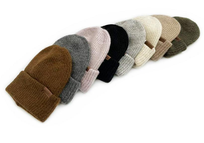Korean Style Thick Knit Wool Hat for Men & Women - Windproof, Warm, Double Layered, Large Head, Autumn/Winter, Solid Color.