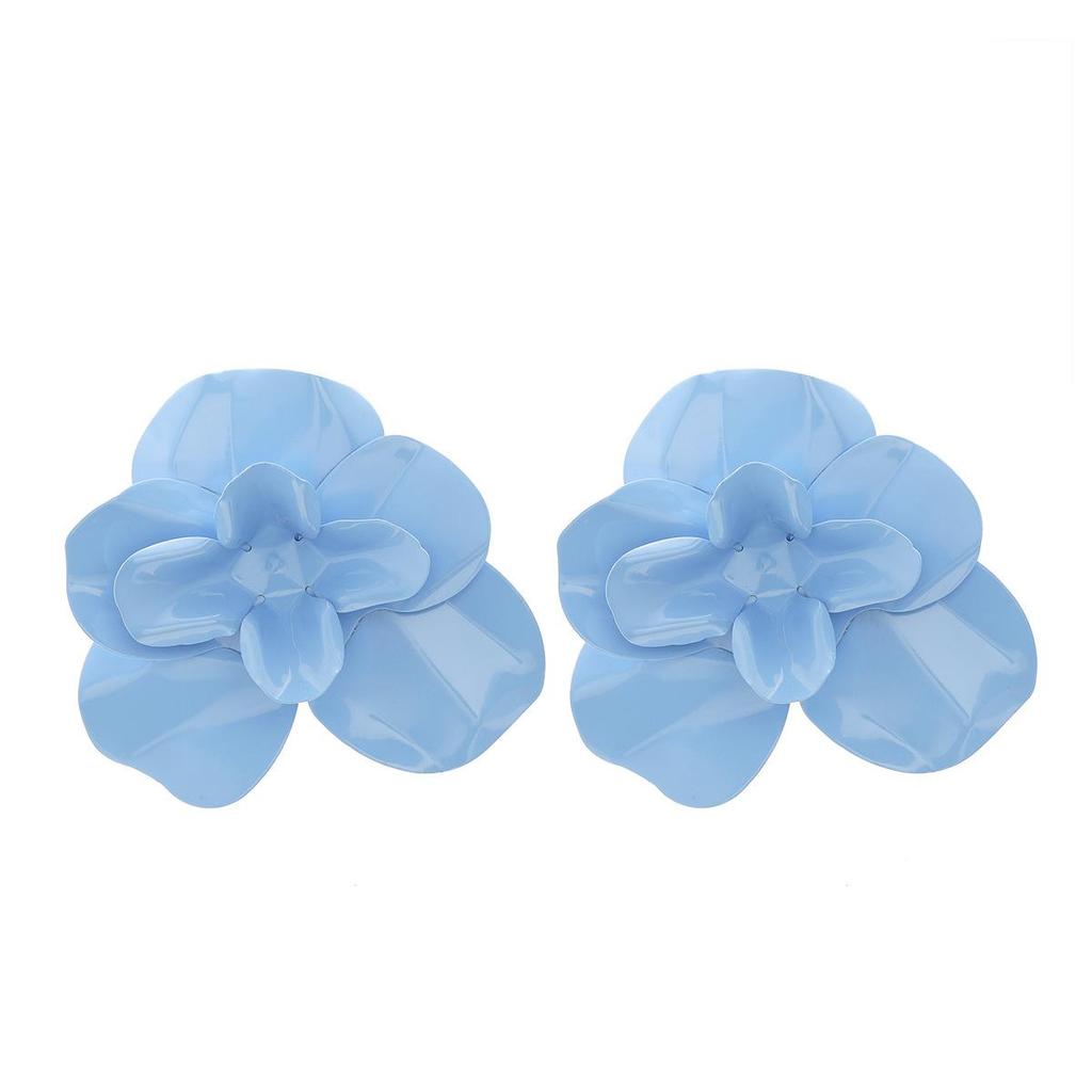 Pinkdudu Candy Color Zinc Alloy Layered Flower Stud Earrings Drip Glazing Earring Summer Jewelry PD2196
