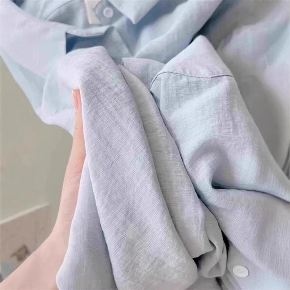 Women's Blue Sunscreen Jacket: Spring/Summer 2025, Casual Loose Fit, French Long Sleeve Temperament Top