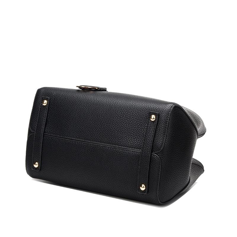 Leather Women'S Bag, First Layer Cowhide Lychee Pattern Platinum Lady, One Shoulder Crossbody Handbag Large Bag