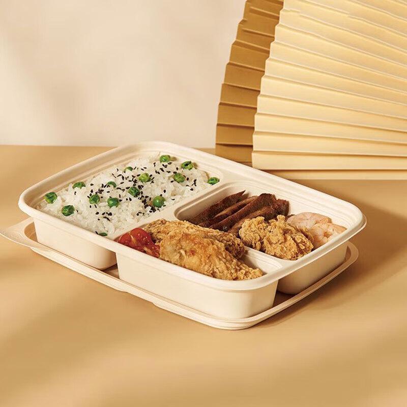 Miaojie Degradable Rectangular Paper Food Containers with Lids