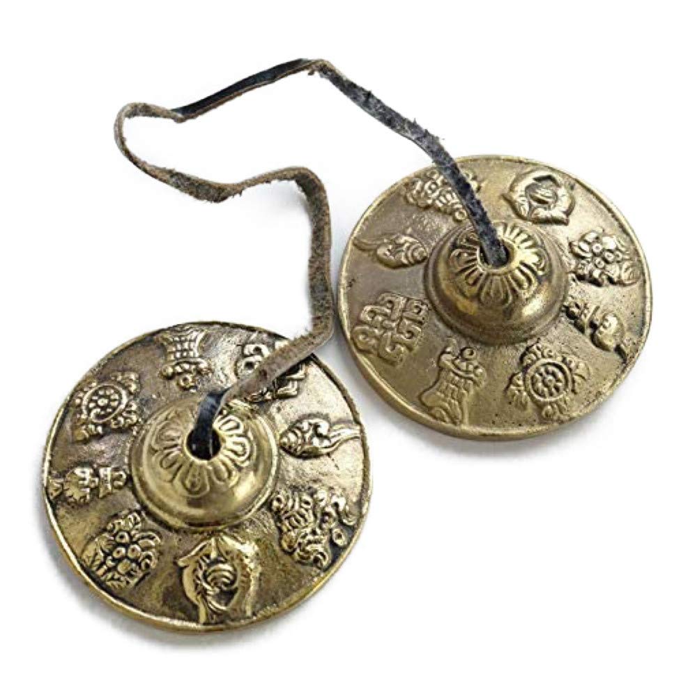 

Antique Tibetan Cymbal Bell, Gold, for Yoga, Healing, and Purification