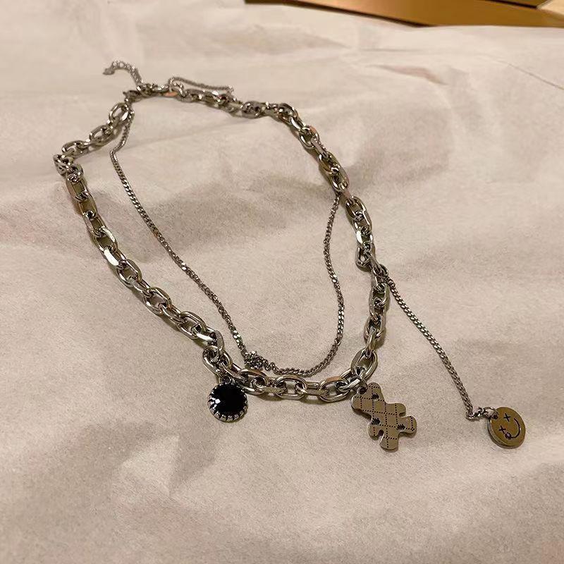 Korean Trendy Stacked Butterfly Clavicle Necklace for Women - Niche Hip-Hop Style