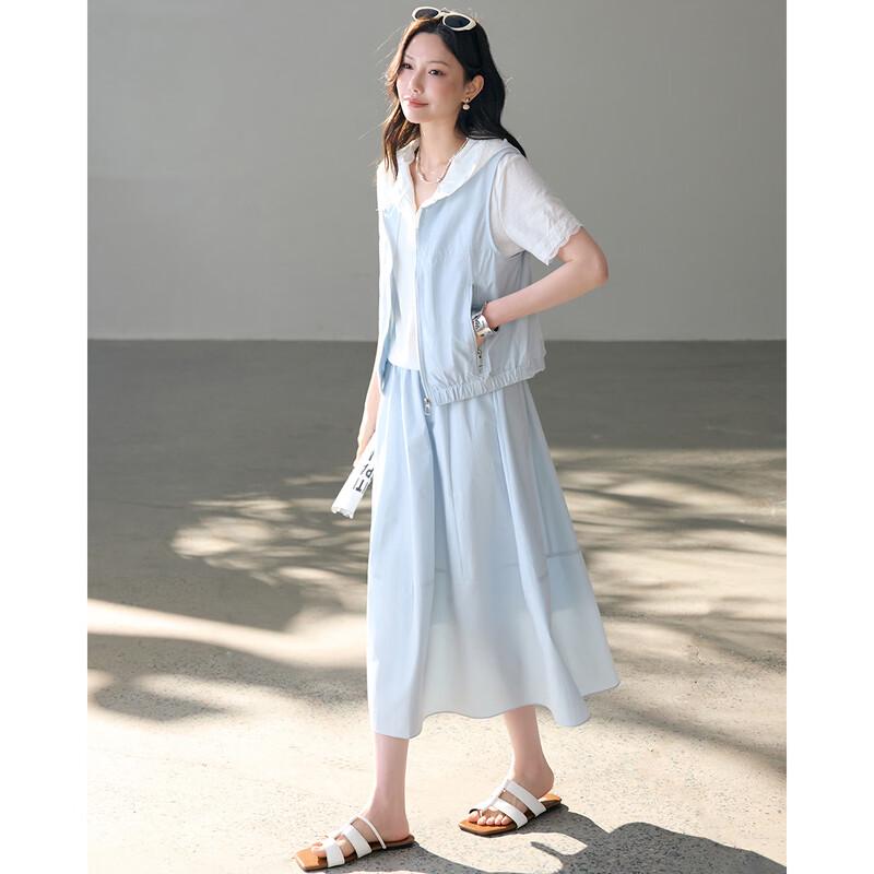 TERRE BLEUE Sleeveless Skirt Suit