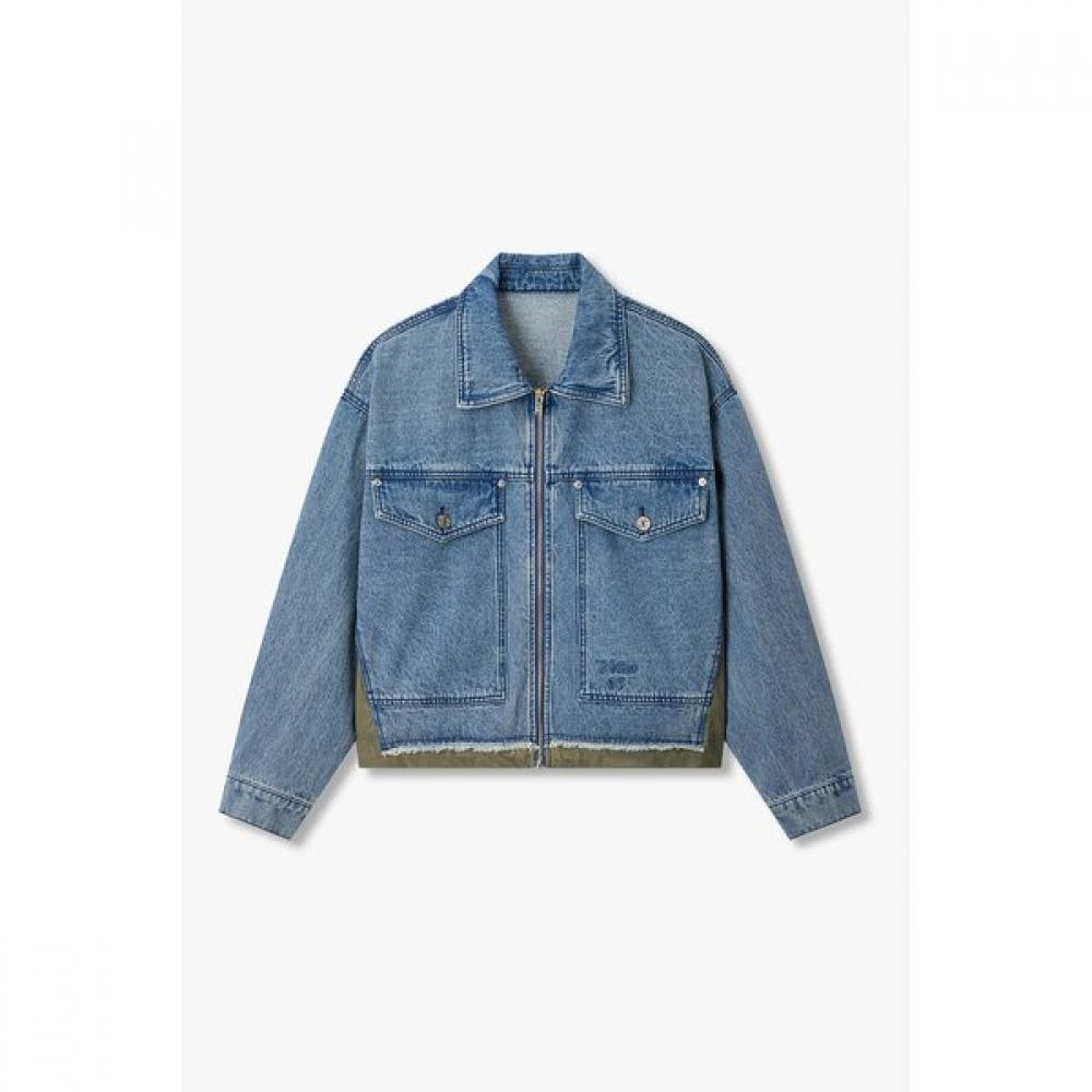 

Vov Woven Mix Denim Zip Up Jacket 7156210001 blue (40)/S(55)