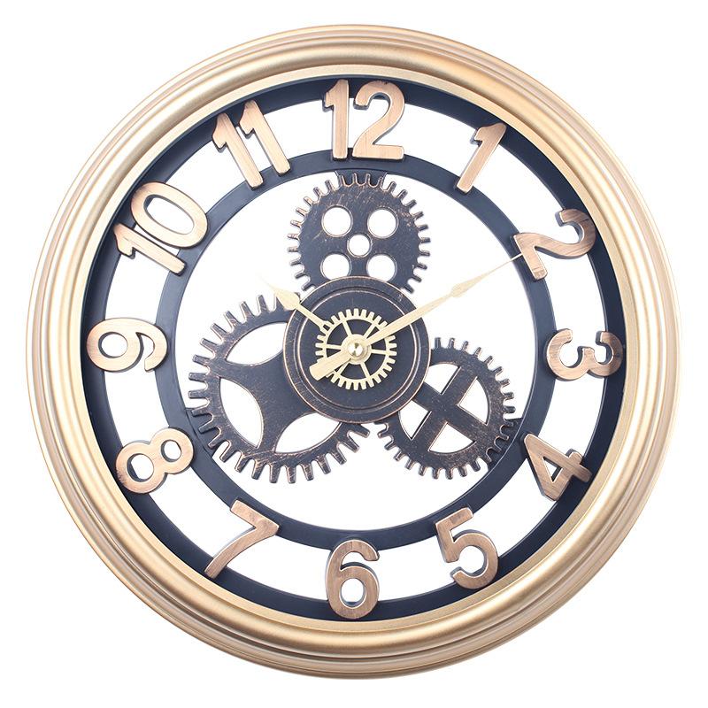 38CM Retro Industrial Style Gear Decoration Bar Cafe Wall Decoration Pendant Internet Cafe Gear Clock Background Wall