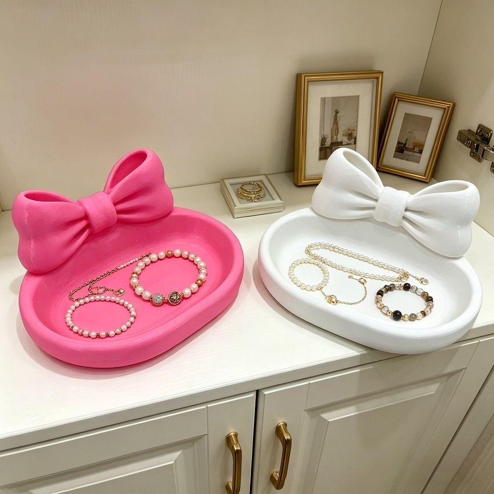 3D Printed Bow Jewelry Tray Bowknot Trinket Dish Ring Holder Dresser Vanity Desk