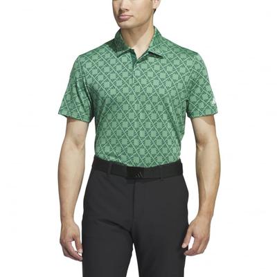 T-shirt manches courtes jacquard HEAT.RDY Adidas Golf, Homme, Vert collège