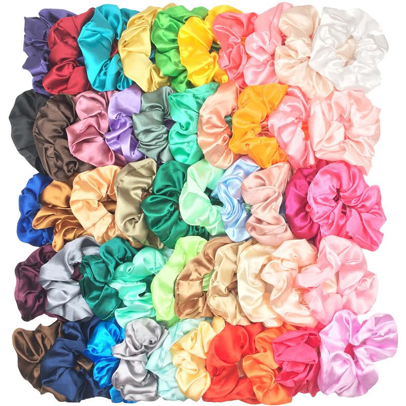 50/30/10 Stück Mode Satin Scrunchies Mädchen Elastische Haargummis Pferdeschwanzhalter Bänder Gummibänder Haaraccessoires für Frauen