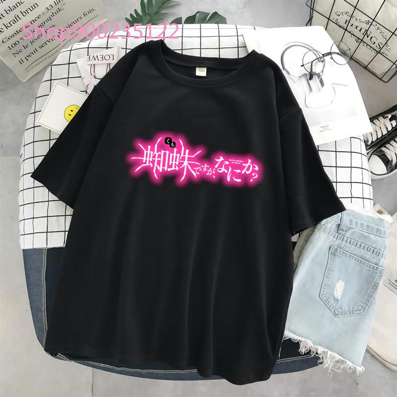

Japanese Anime So I M A Spider So What Women T-Shirt Print Spider Kumoko Tee Tops Fashion Casual Women Clothes Summer Tshirts S білий