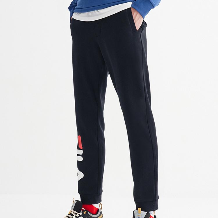 Fila Knit Casual Loose Sports Pants Men Bottoms Black F61M038603ABK