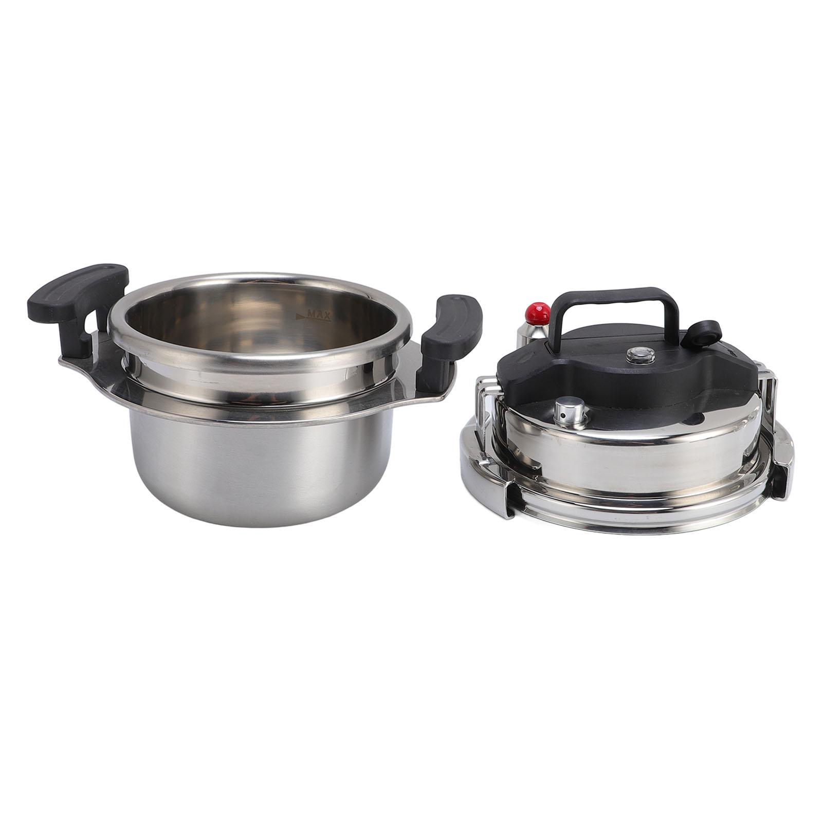 

Stainless Steel Pressure Cooker 2L Capacity Portable Stovetop Pressure Cooking Pot for Home Outdoor