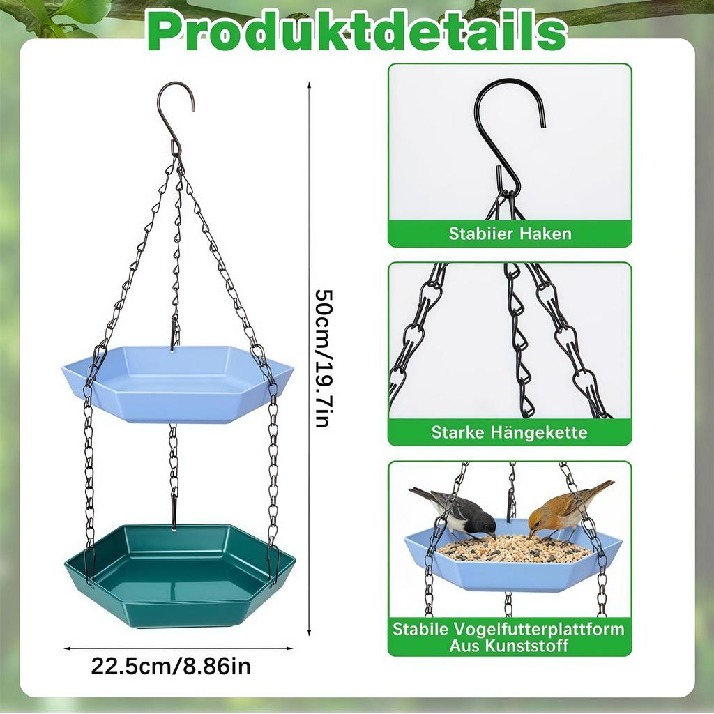Yard Wild Birds Feeder Outside Birdbath Feeding Tray for Hummingbird Robin Bluebird Garden Backyard Patio Bird Bath for Outside