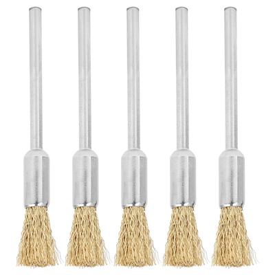 5pcs Brass Wire Bristle Brass Wire Cleaner Brush Nail Drill Bit Cleaner Daily Tool Cleaning Work