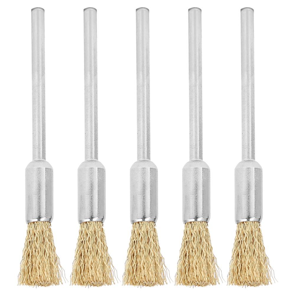 5pcs Mini Size Brass Wire Cleaner Brush Nail Drill Bit Cleaner  Daily Tool Cleaning Work