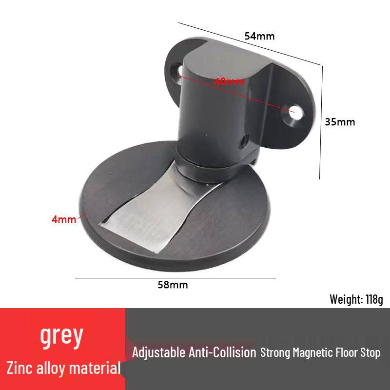 Invisible Zinc Alloy Magnetic Door Stopper & Silent Anti-Collision Closer for Bedroom/Bathroom.