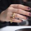 Korean-Style Retro Twist Croissant Ring: Open, Simple Line Design for Women