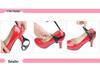 Women's High Heels with Anti-Drop Leather Straps and Shoelace Buckle
