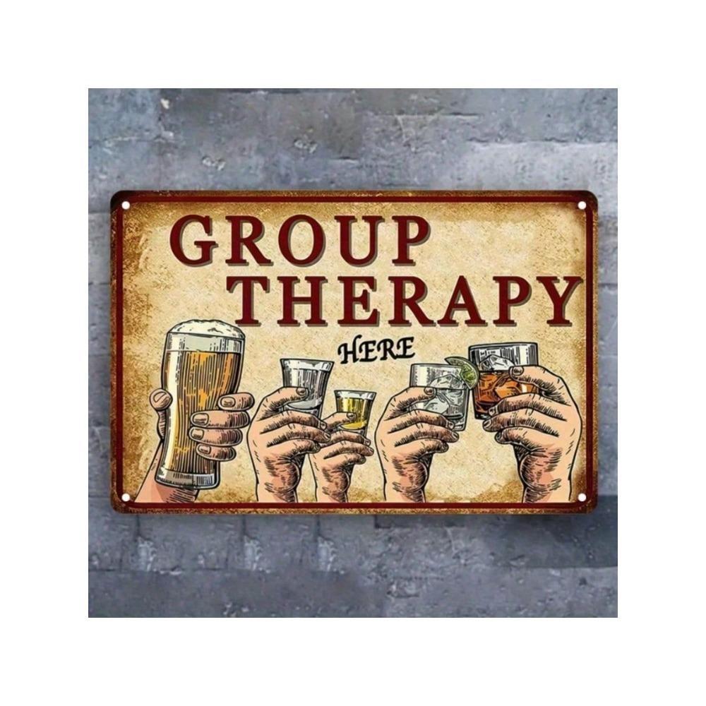 Gruppentherapie Bar Wandkunst Metallschild Vintage Humor Dekor
