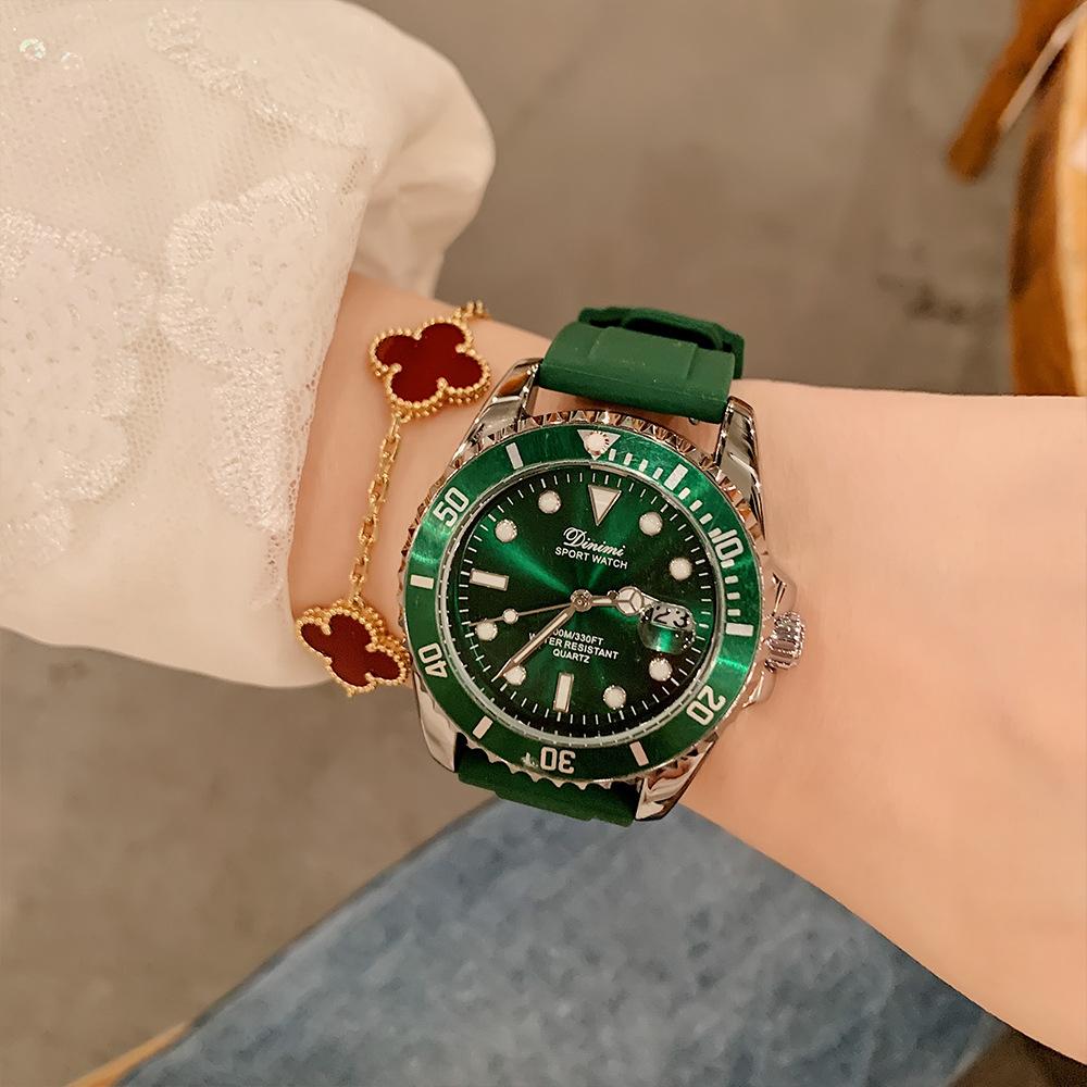 Women's New Green Silicone Strap Women's Watch Trendy Fashion Small Green Watch