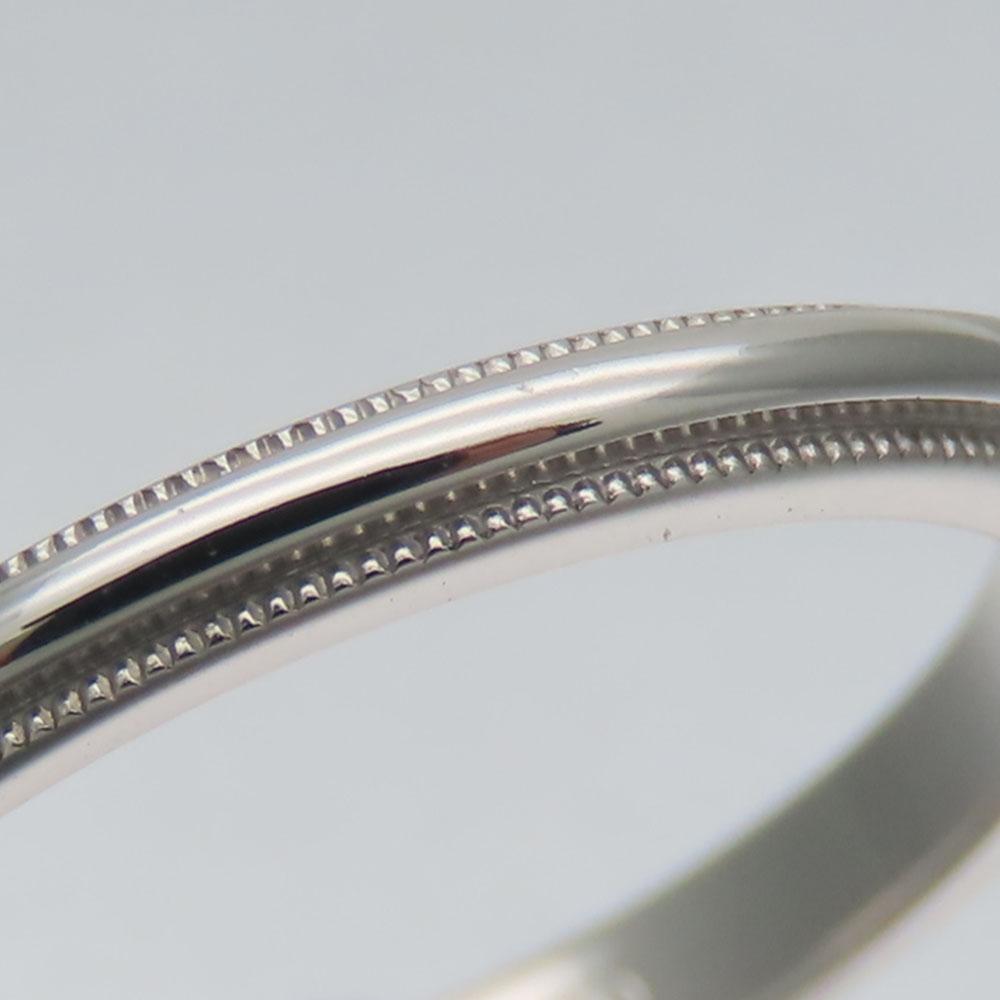 Used TIFFANY&Co. Ring Milgrain EU#46 Pt950Platinum 2.9g Platinum Jewelry