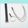 Fashionable Black Waist Belt With Circular Ring And Chain Tassel For Men And Women Fashion Accessory
