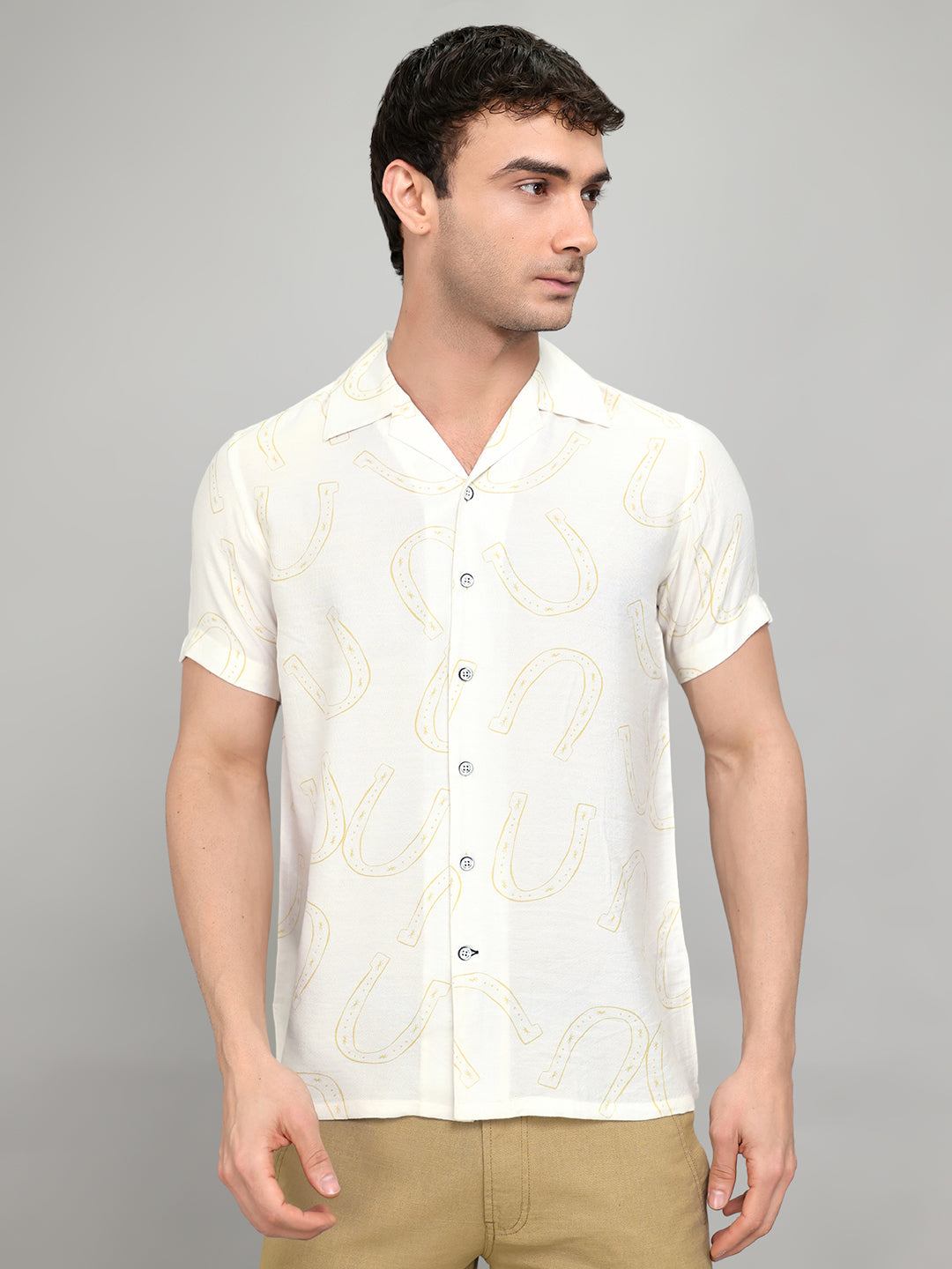 Monte Carlo Men Regular Fit White Shirt L