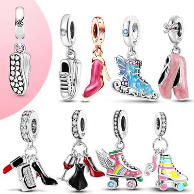 Copper Beaded Lifestyle Running Sneaker Charms For Women Diy Original Bracelet Simple Fine Jewelry Making Gift
