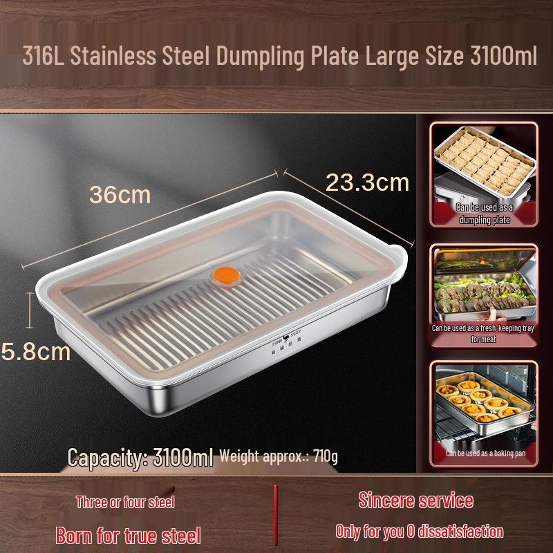 SSGP Stainless Steel Dumpling Storage Tray – Food Grade, Freezer-Safe