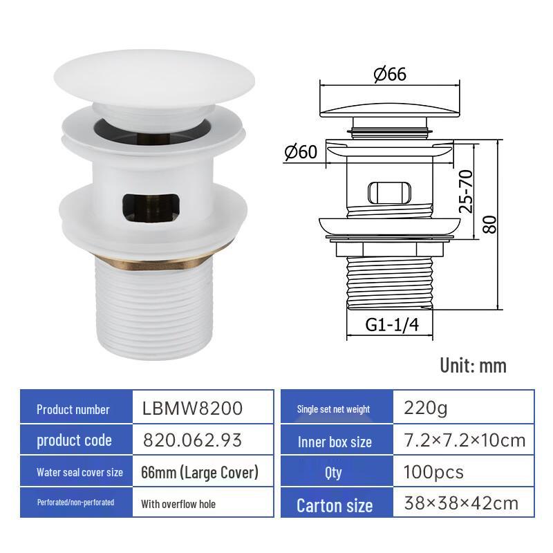 Pop-up Washbasin Drain Stopper