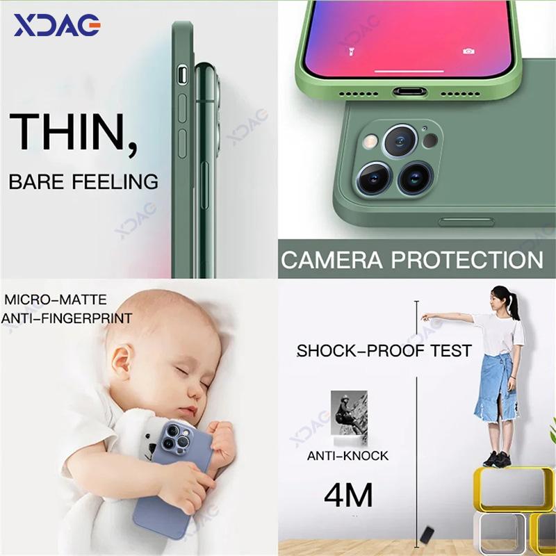 Luxury Case Covers for iPhone 12 13 Pro Max Mini 360 Edge Protective Square Liquid Silicone Mobile Phone Shield Housing