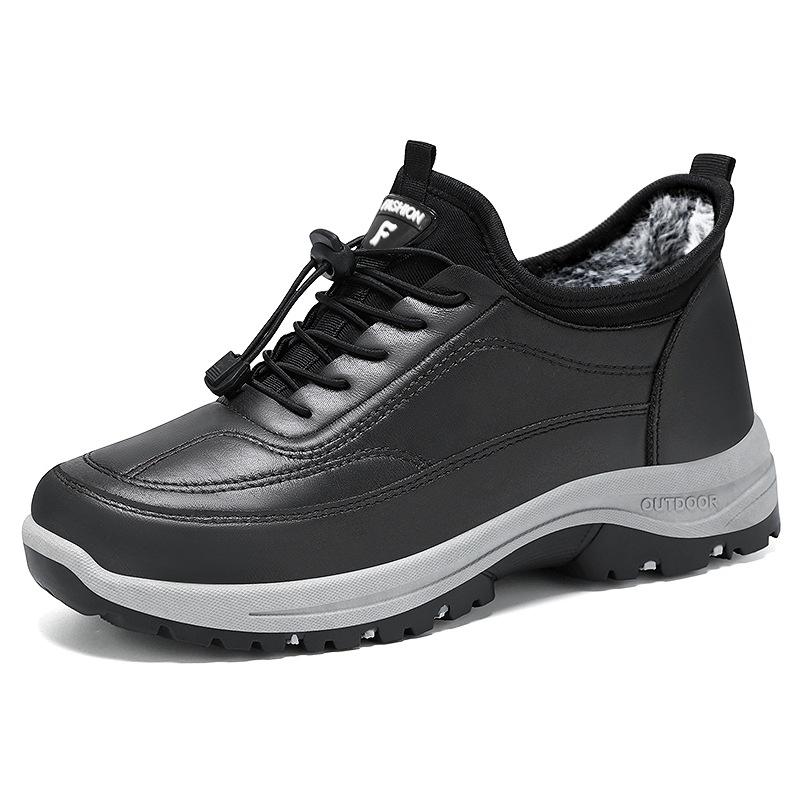 40-45 Plus Size Shoes for Men Winter Short Plush Warm Comfortable Round Toe Lace Up Platform Non-slip Sneakers Ankle Boots 40 3090₽