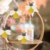 10pcs Honeybee Wooden Bee Shape Wood with Twines Art Unfinished Ornaments for Christmas Wedding Birthday Party Thanksgiving Day