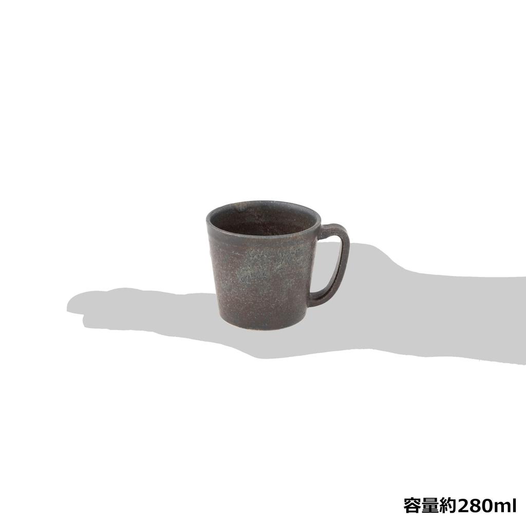 Marui Seito Shigaraki Ware Hechimon Mug, Small, Approx. 280ml Capacity, Black Kiln-Change Finish, Brown, MR-3-4441