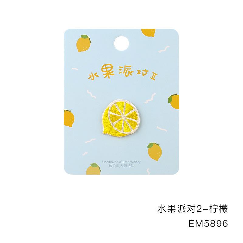 

Наклейка на ткань с изображением фруктов для вечеринки, наклейка с вышитым узором в виде сердца для девочек, наклейка с изображением одежды, наклейка с изображением декоративных наклеек на ремонт, наклейка с субсидией на ремонт Lemon