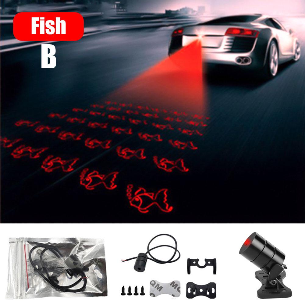 Motorcycle Laser Light Projector Taillight Fog Lamp Brake Signal Warning Light Motorcycle Car Safety Driving Decor Accessories