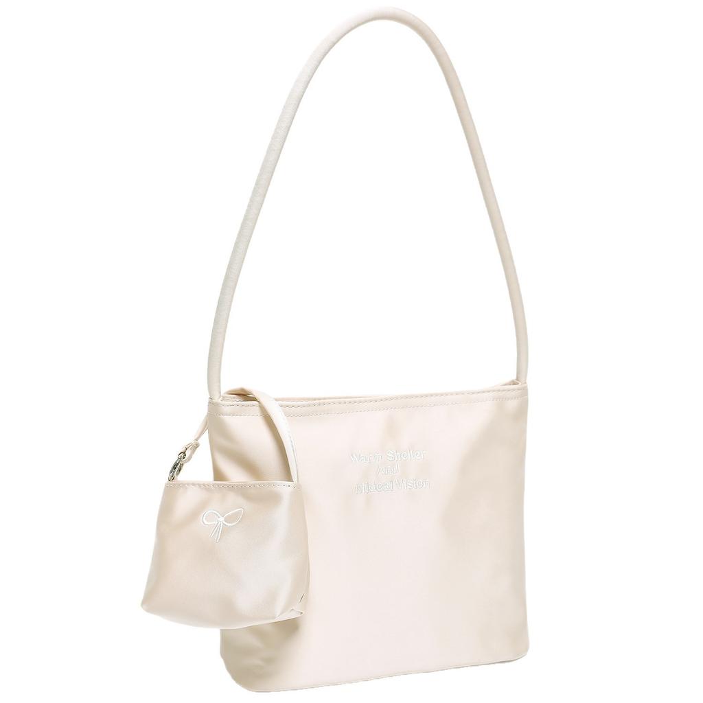 2026 Spring Korean Satin Bucket Bag, Candy Color Shiny Silver Underarm Handbag for Women