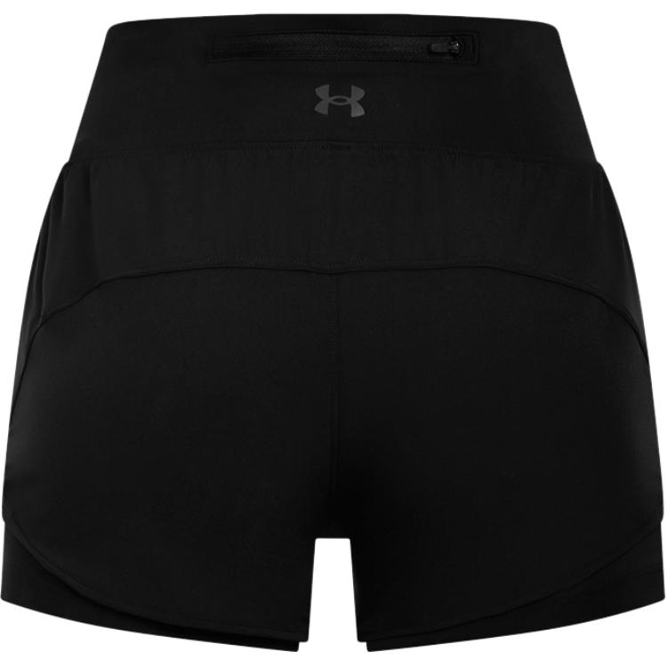 Under Armour Launch Heat Gear Womens Running Series UA Pro Two-In-One Durable Fashion Casual Sports Shorts Women Shorts Black 1389575-001