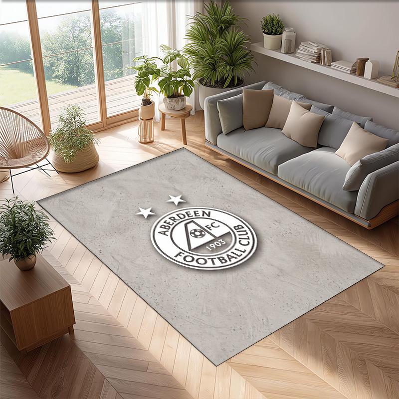 Aberdeen FC Soccer Football Pattern Soft Area Rug Non Slip Indoor Floor Carpet Sports Decor Mat for Bedroom