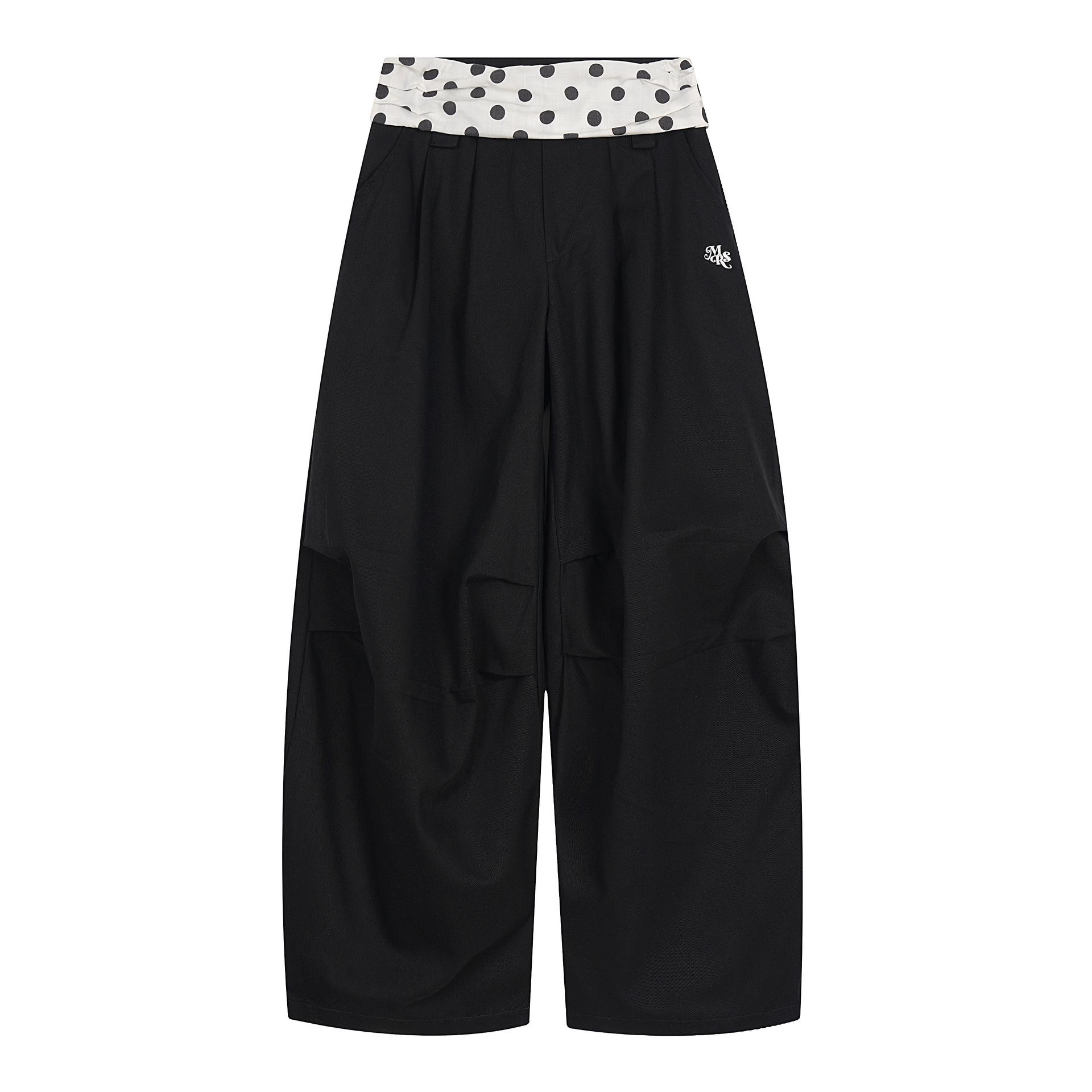 

Spring 2026 American Retro Wide-Leg Casual Pants for Women Medium чёрный