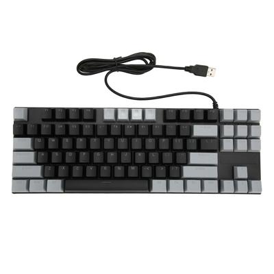 Mechanical Keyboard 87 Keys Blue Switch RGB Backlit Contrast Color Ergonomic Wired Keyboard for
