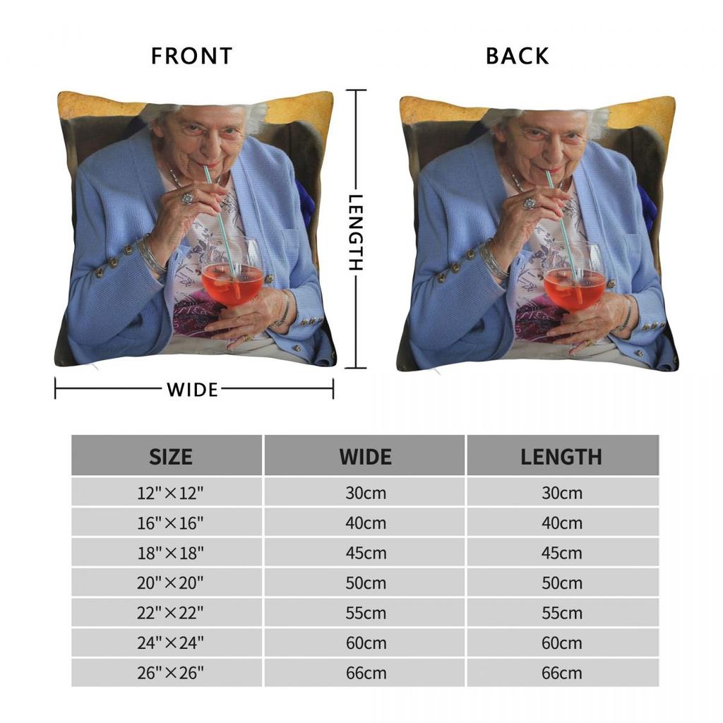 Old Woman Spritz Square Pillowcase Polyester Linen Velvet Creative Zip Decorative Sofa Seater Cushion Case