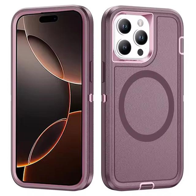 For Magsafe Armor Shockproof Defender Phone Cases For iPhone 16 14 13 15 Pro Max Plus Case Heavy Duty Full Body Protector Cover