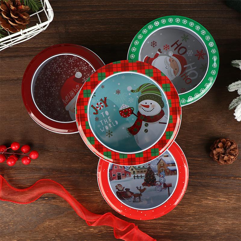 Christmas Tinplate Candy Box Santa Claus Tin Reusable Chocolate Storage Case For Gift Storage Home Cookie Packaging Box
